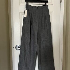 Aritzia Babaton Gray Wide-Leg Trousers